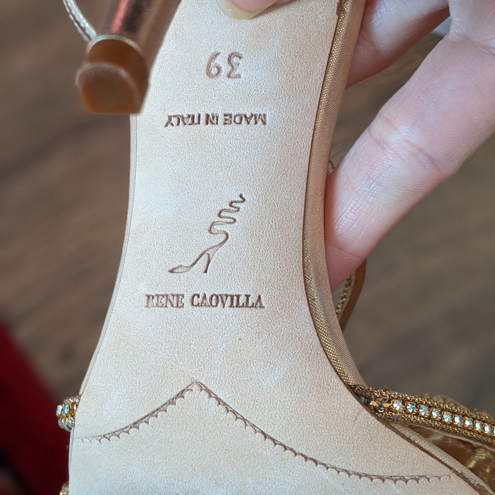 Rene Caovilla gold heels - Picture 3 of 4